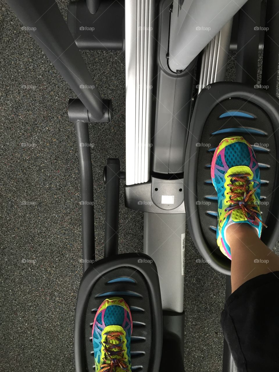 Sweet shoes. Elliptical machine work out 