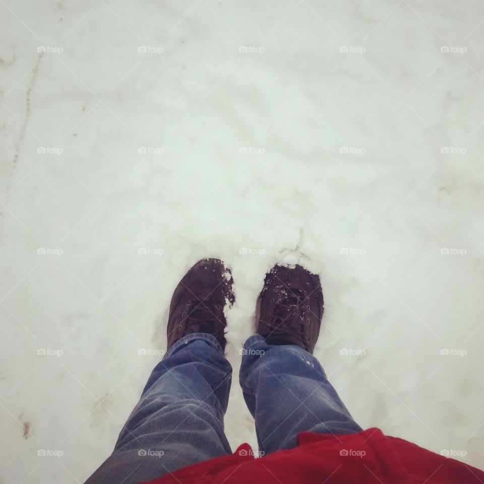 Snowy feet. Know where your feet stand