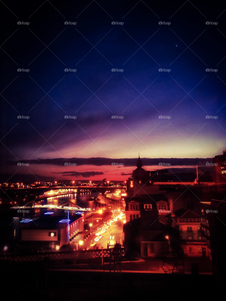 The Clyde at Night. view from Jury's Inn in Glasgow