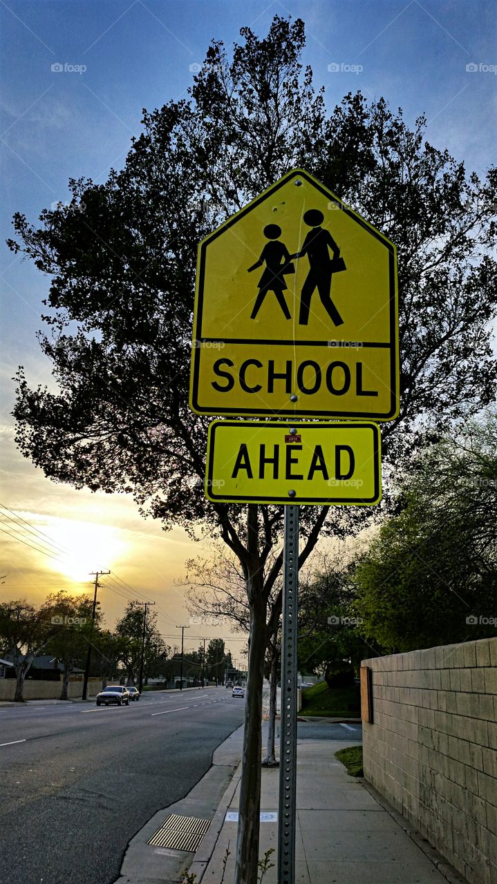 School Ahead Warning Sign