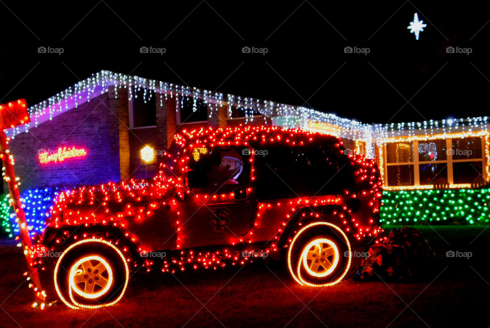 Beep, beep it's a lighted Jeep!
This Jeep was decked out with Christmas lights! Fascinating!
