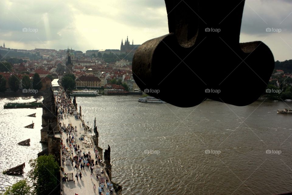 Prague, Carl's bridge from above 