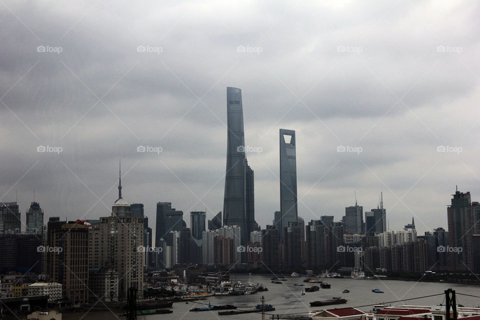 The bund in Shanghai, China from another perspective.