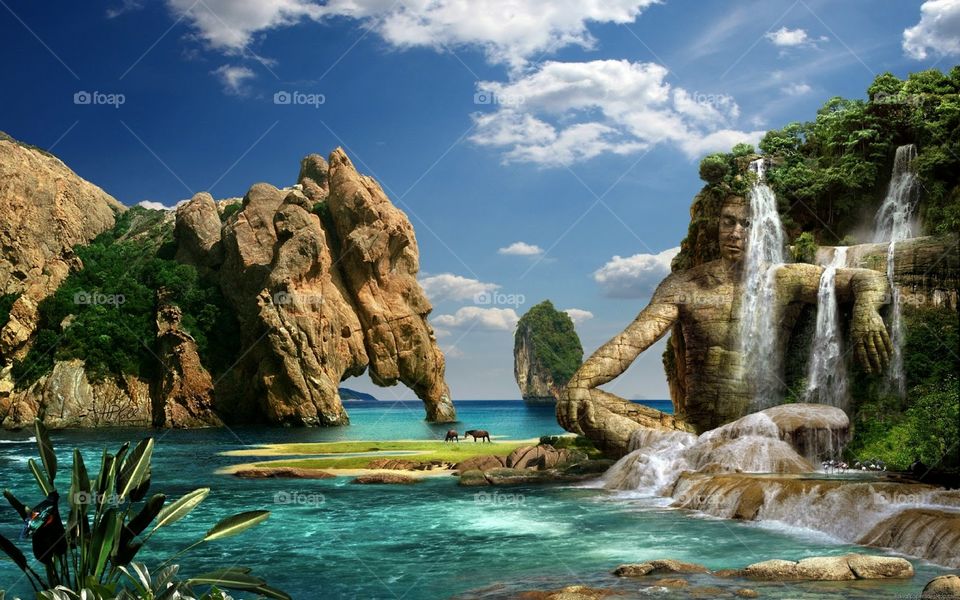 natural sky water mountain view