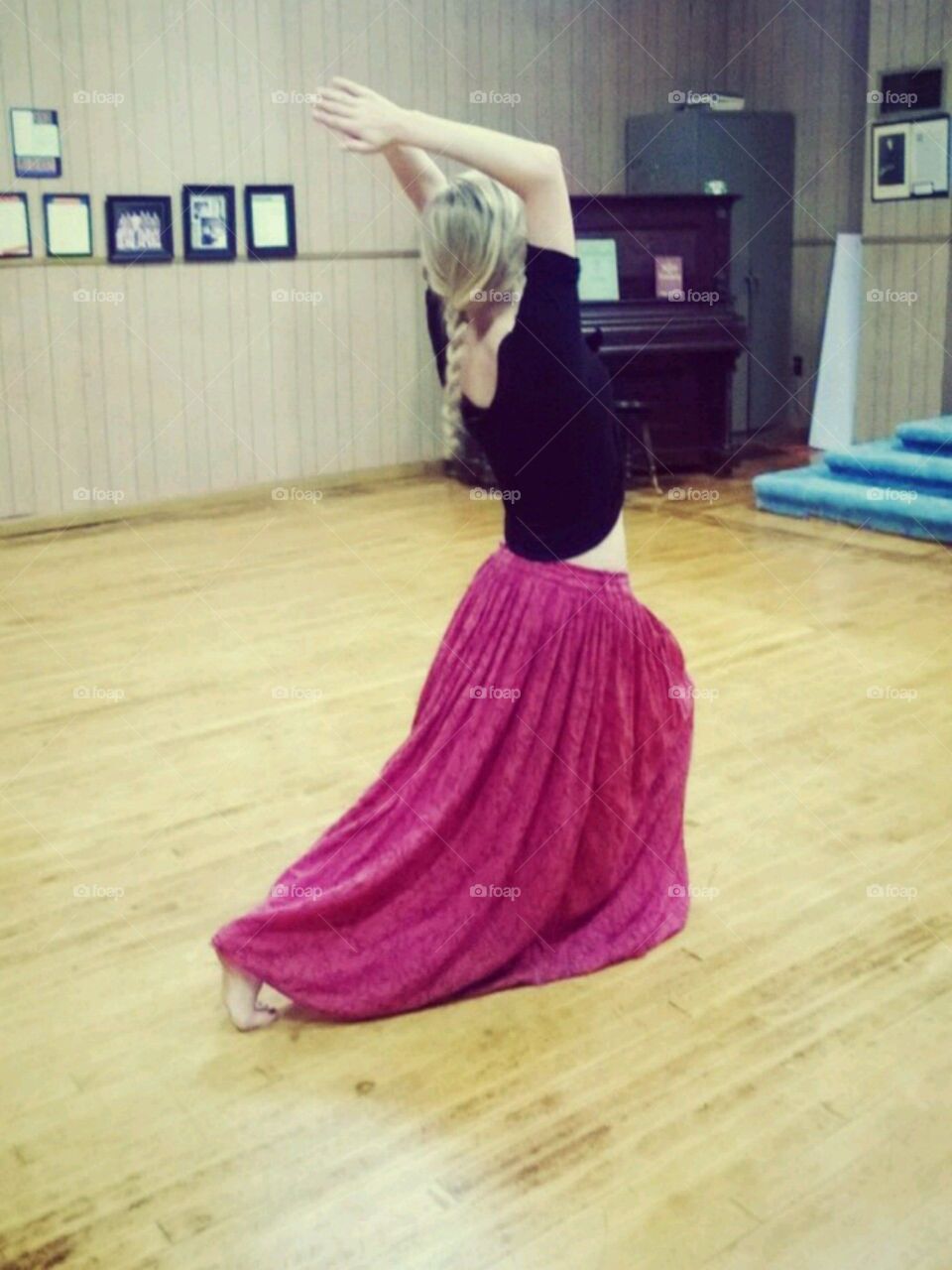 For the love of dance. Belly dancer practicing