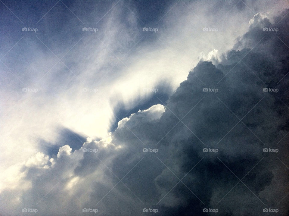 sky clouds rays sunbeams by tplips01