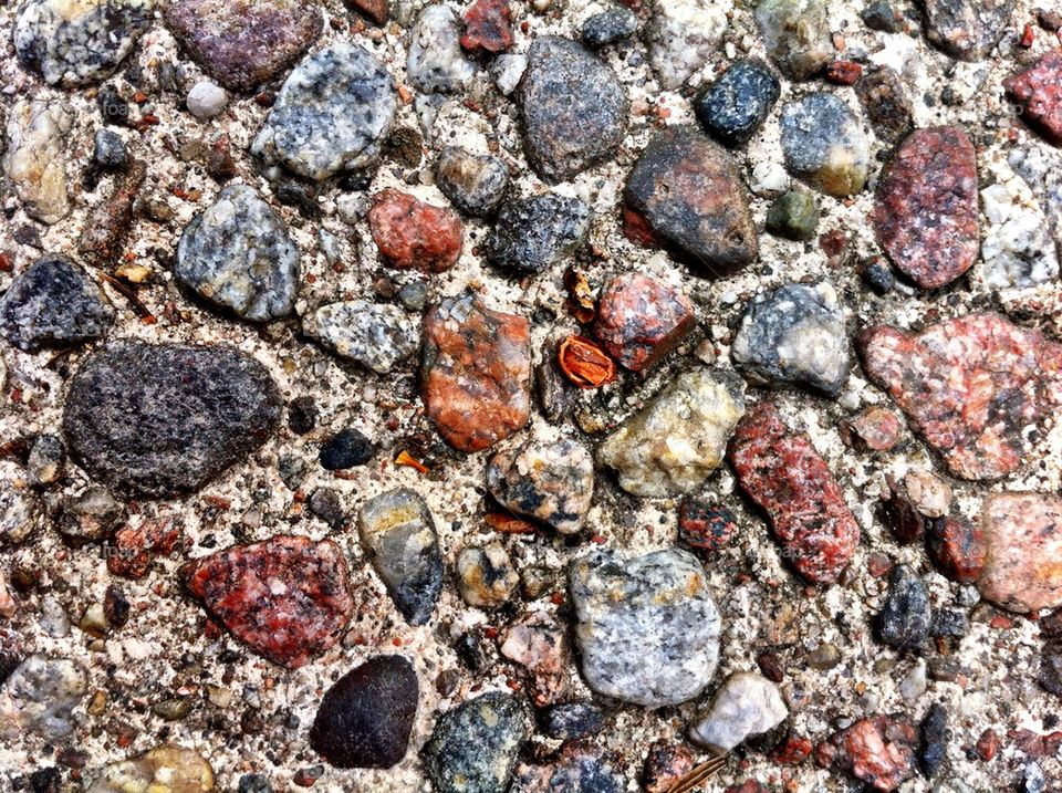 Stony pavement with pebbles.