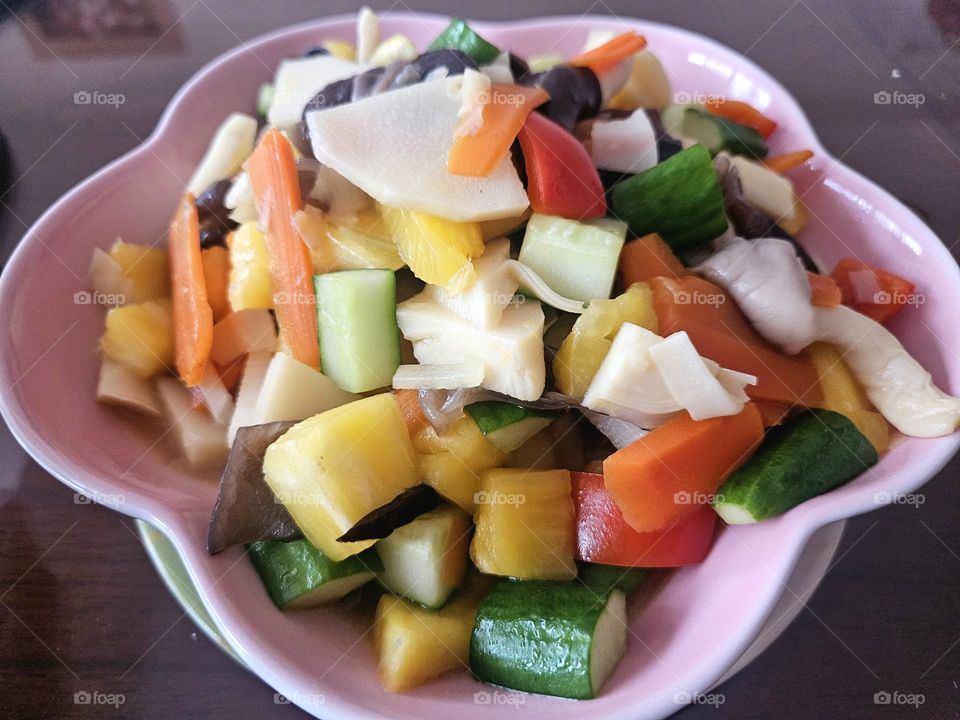 A colorful vegetarian dish