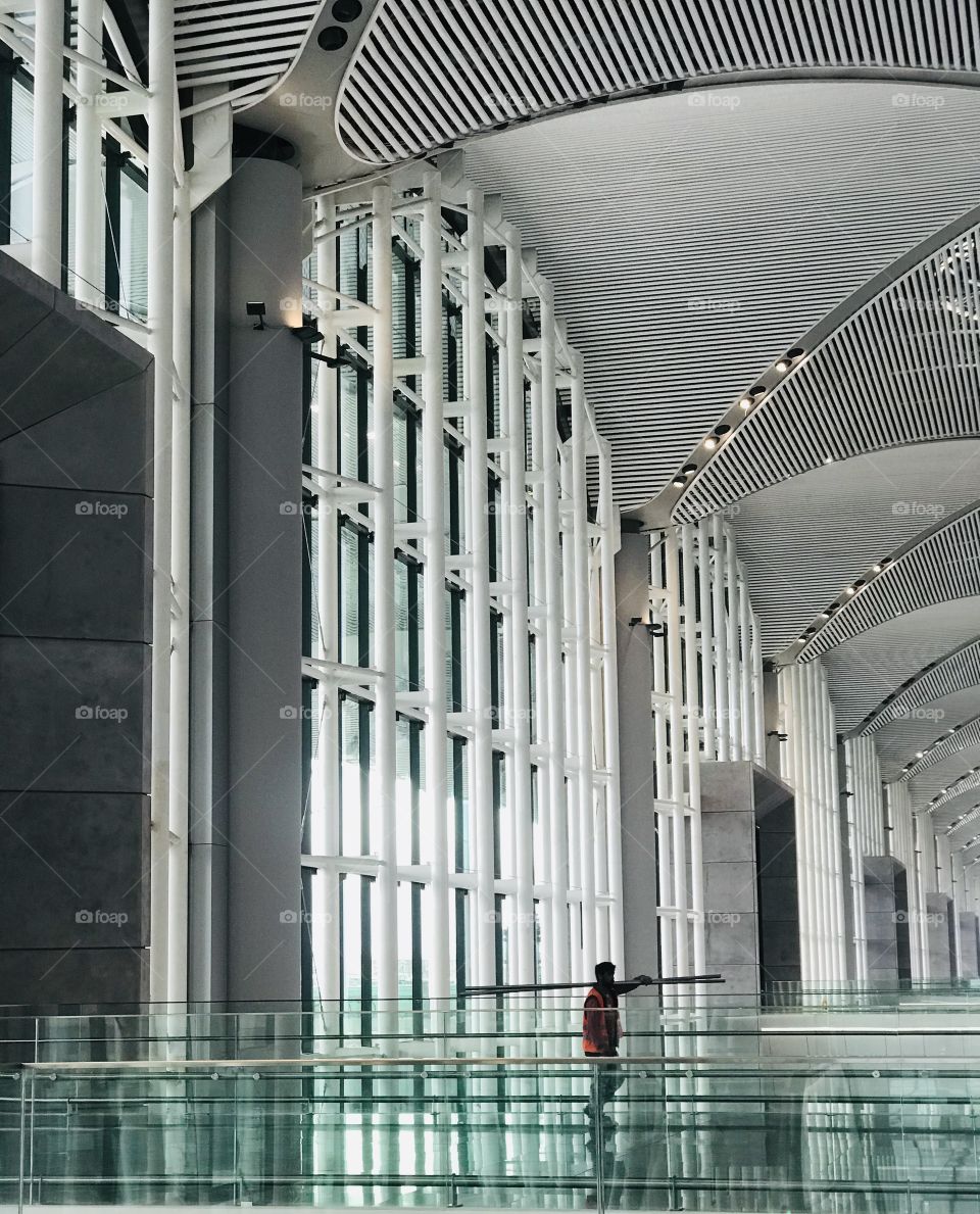 workers in the airport