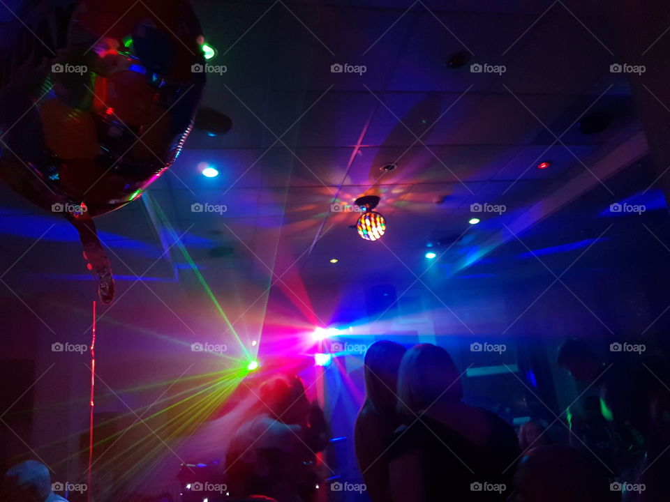 Birthday party lazer lighting