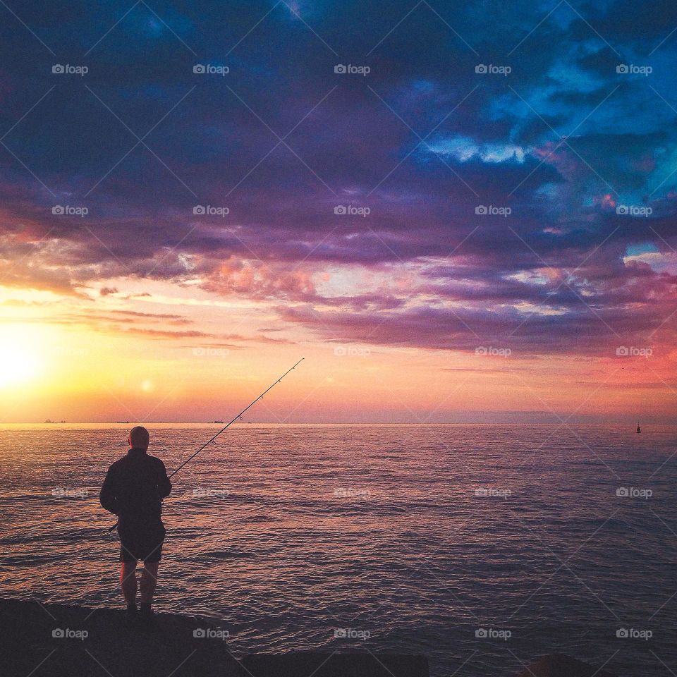 Fishing at sea