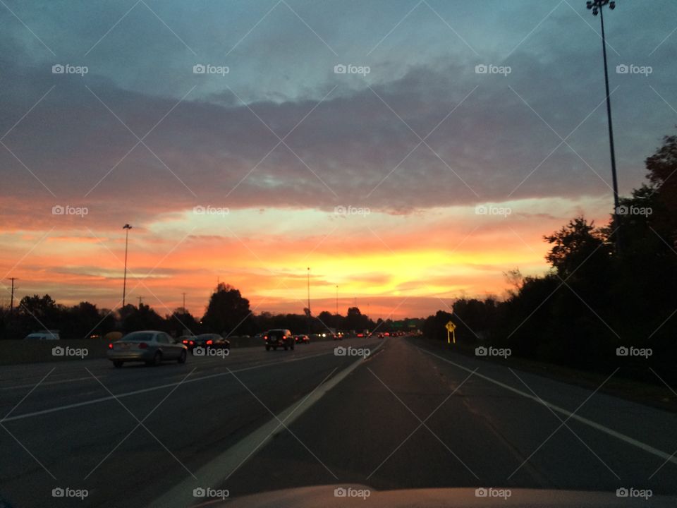 Freeway sunset