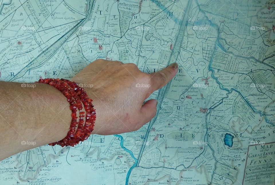 map and beads