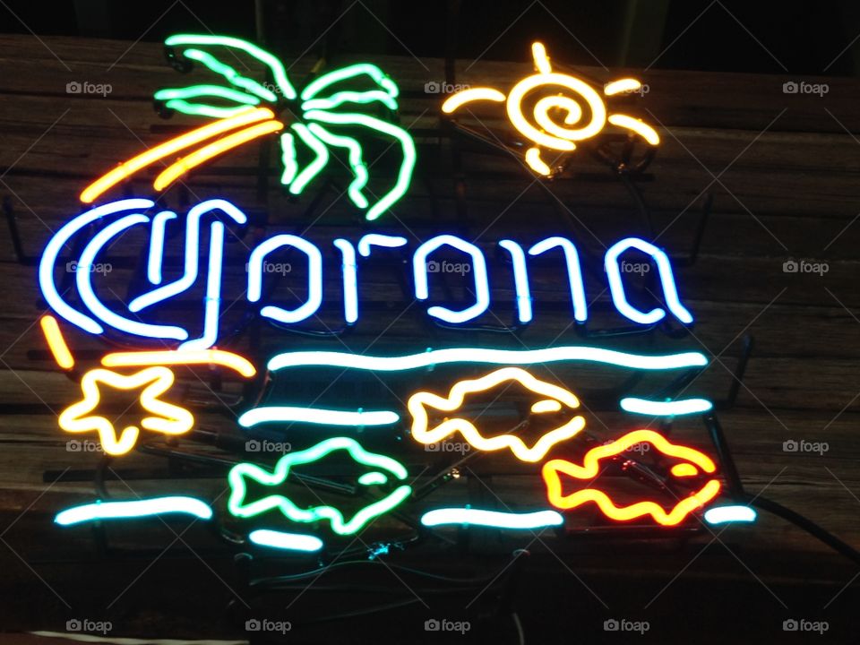 Corona beer neon sign
