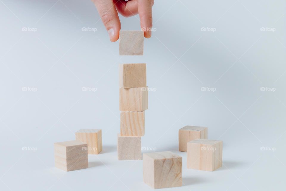 Geometrical: Series of wooden cubes