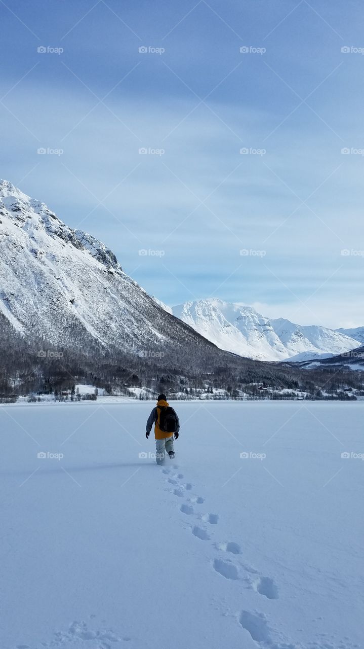 Crossing deep frozen lake