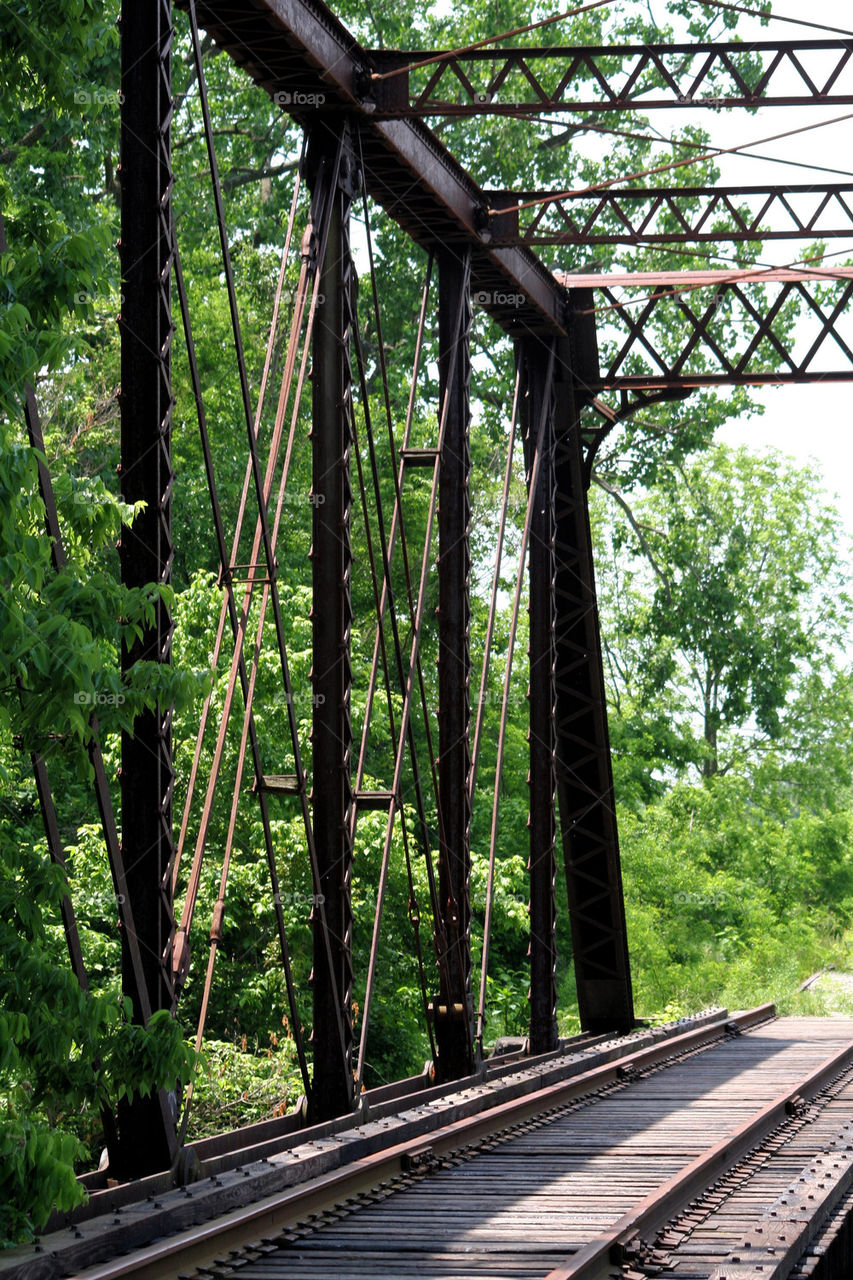 Railway track on the bridge