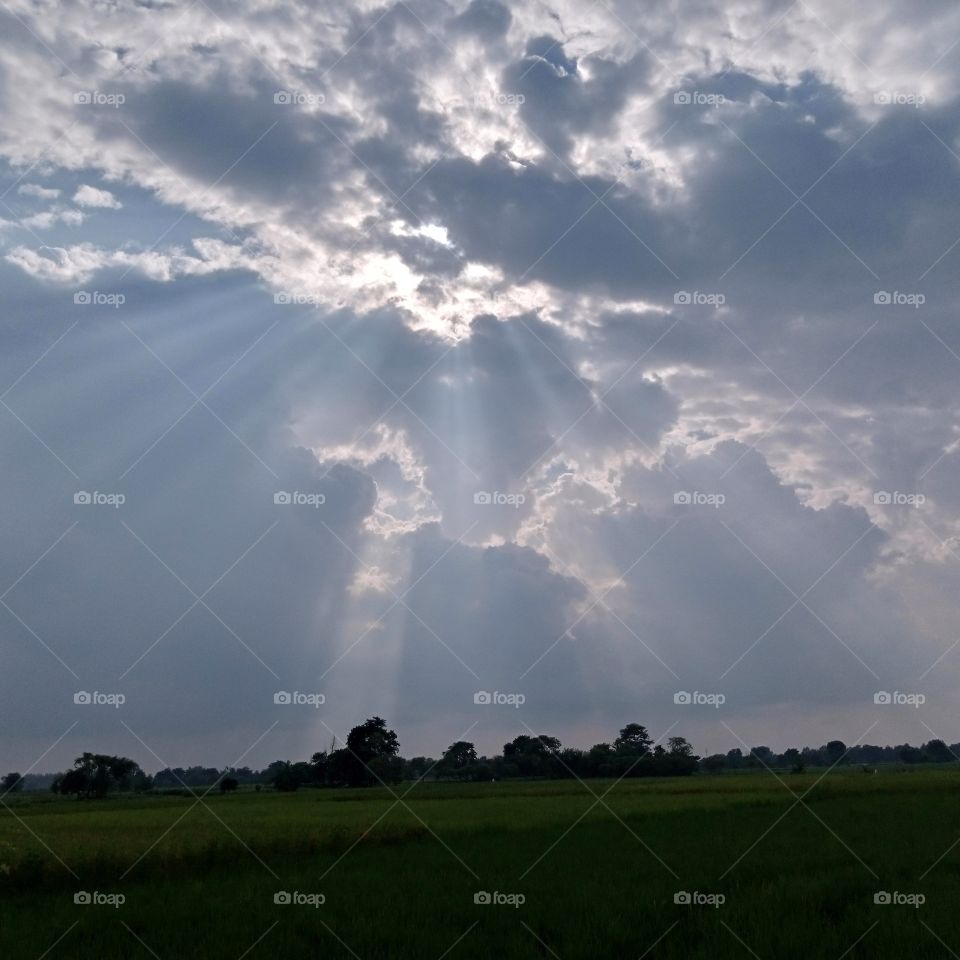 As God appears in the clouds