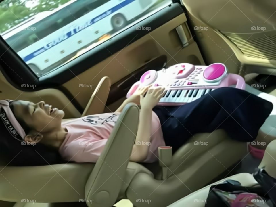 for a blind person like her, music is her life. she's so happy even just listening the simple tunes that she created.