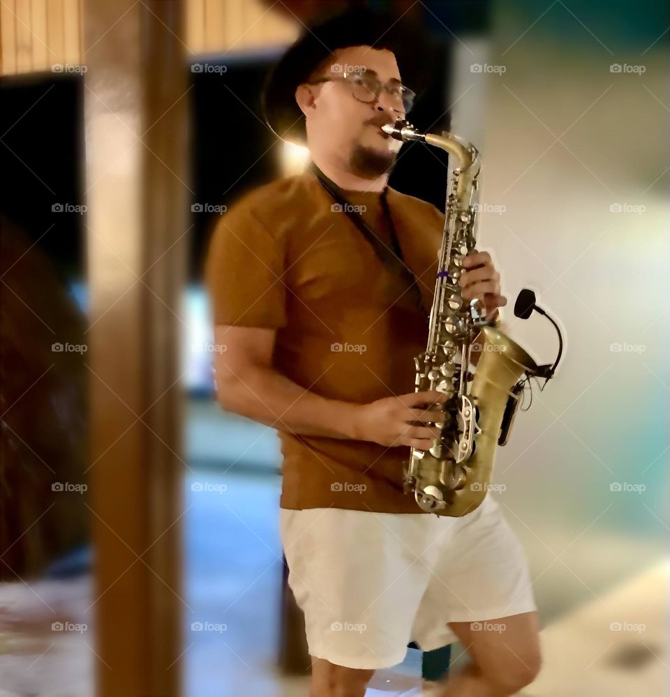 Man playing saxophone