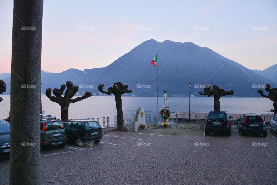 Parking near the lake - Argegno, Como, Lombardy, Italy.