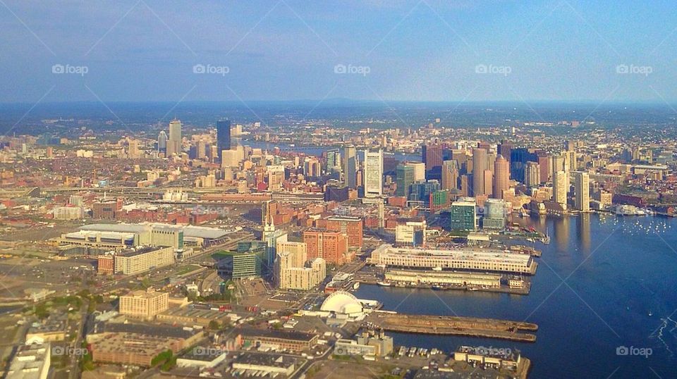 Morning light over Boston