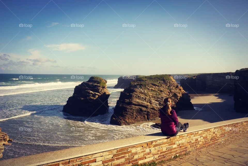 Oceanview#rocks#nature#sky#waves#human#place#touristic