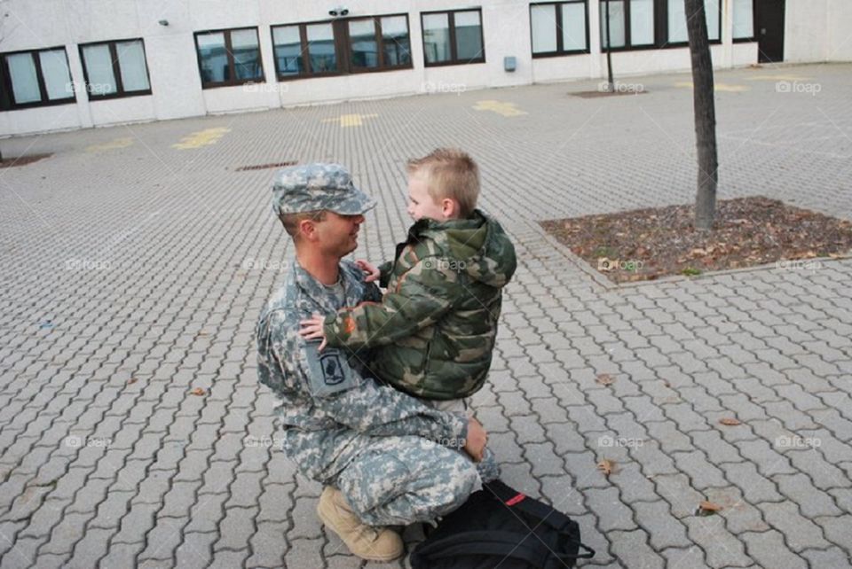 picking up my son after deployment