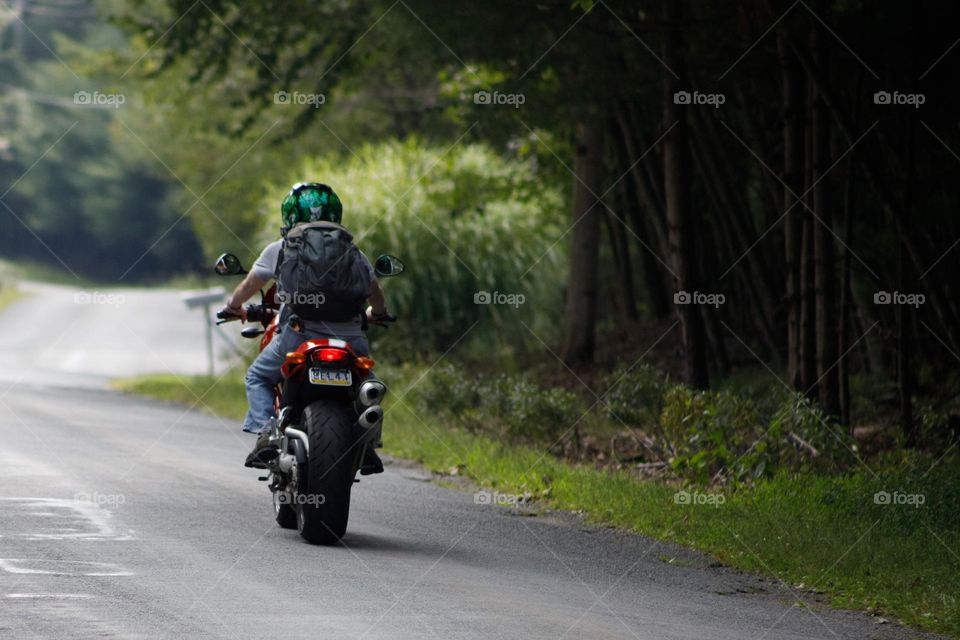 Daily commute on a motorcycle 