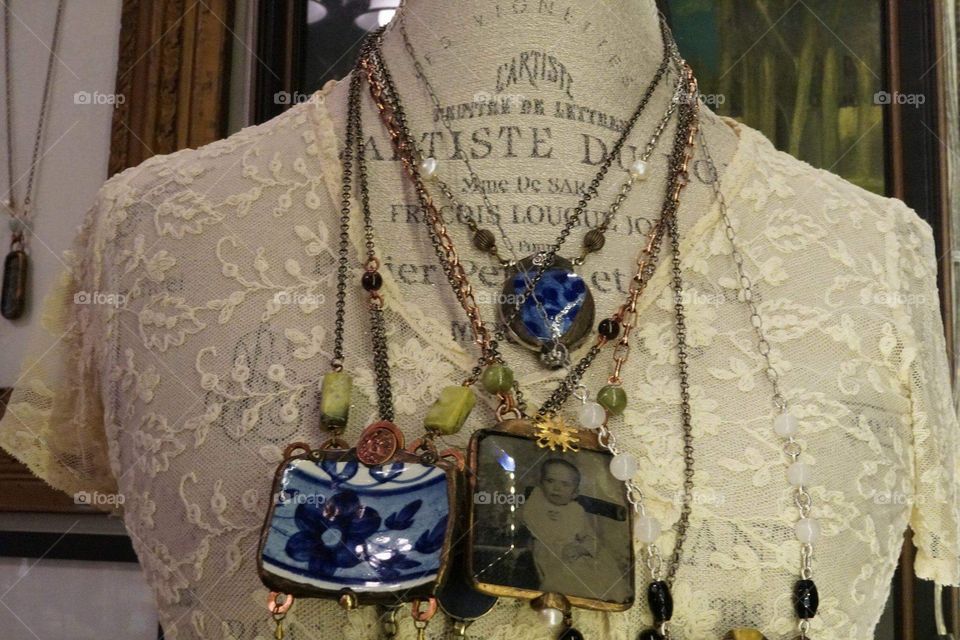 some beautiful necklace at a mini shop in bryant park 