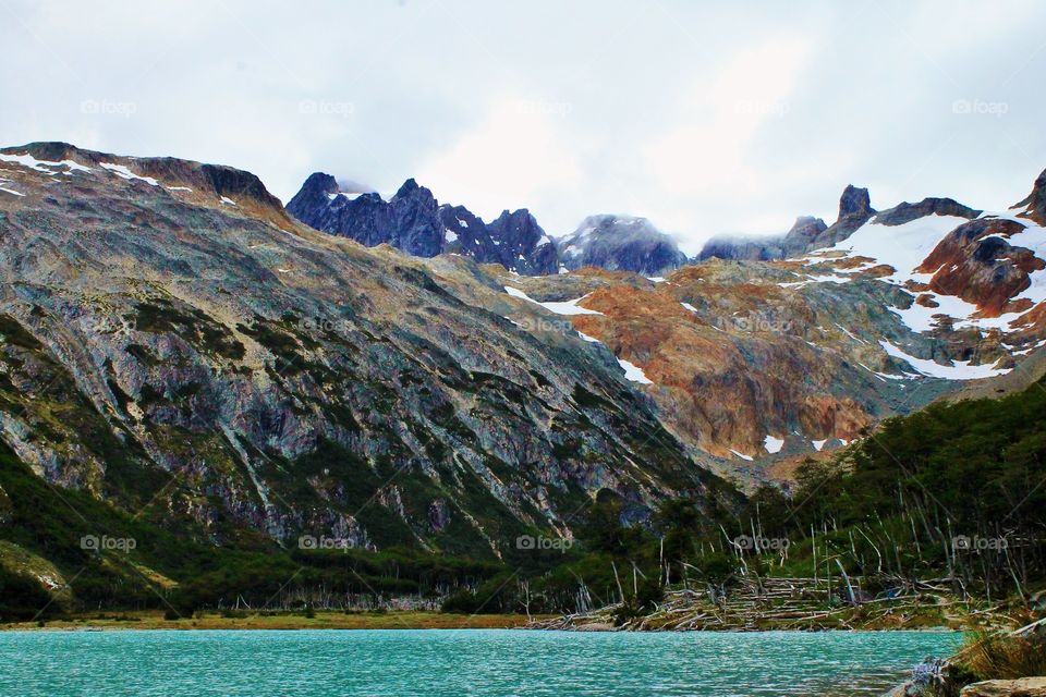 At the end of the world. Laguna esmeralda, Ushuaia, Patagonia Argentina