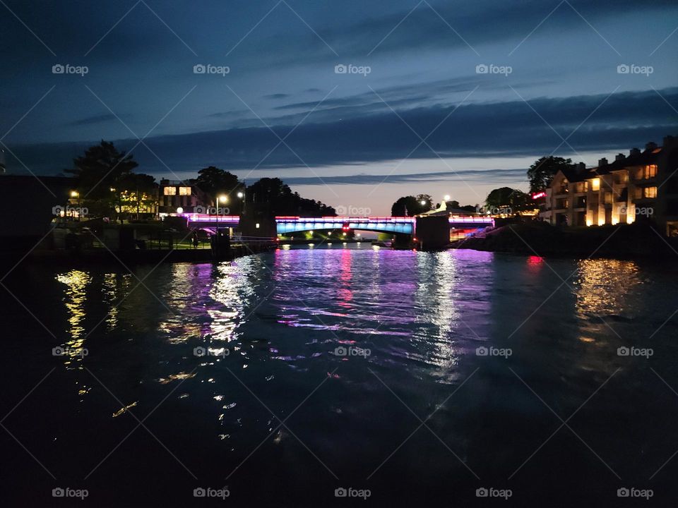 Charlevoix Memorial Drawbridge on the 4th of July
