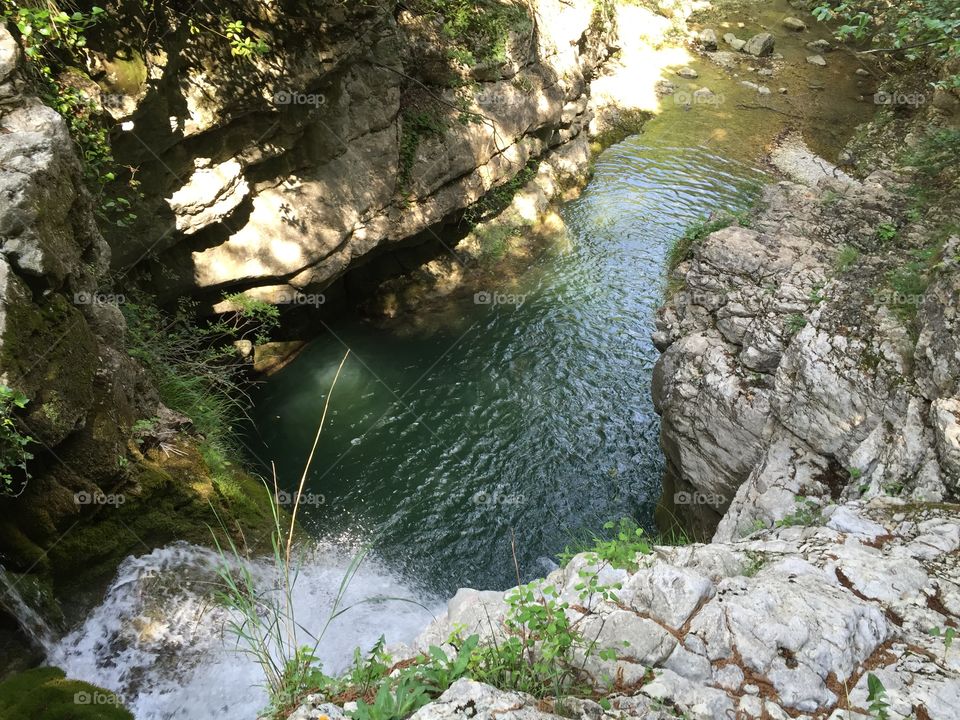 High angle view of river