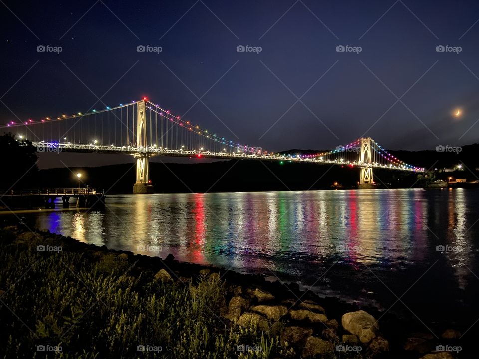 Poughkeepsie Bridge at night