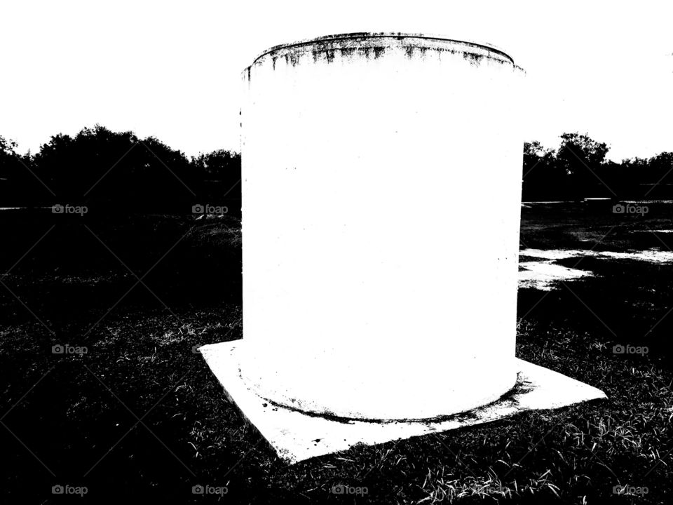 Concrete standpipe at wastewater treatment plant 