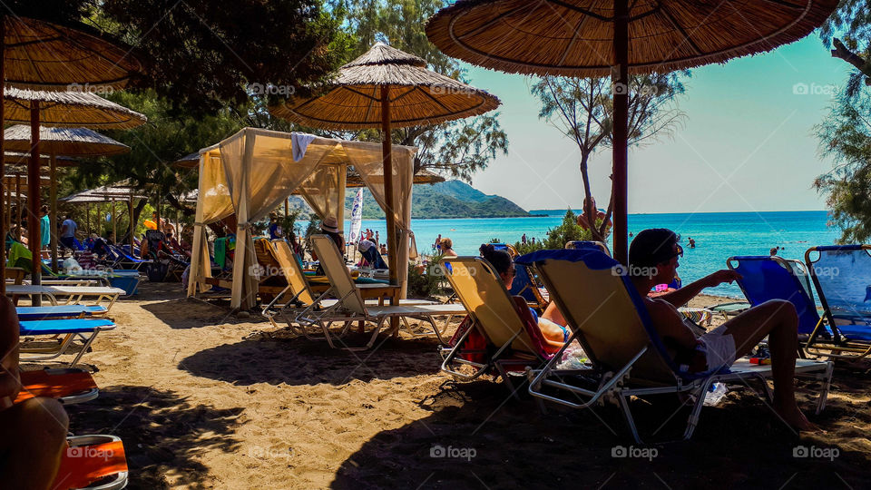 Spending time to the beach at the Ionian Sea