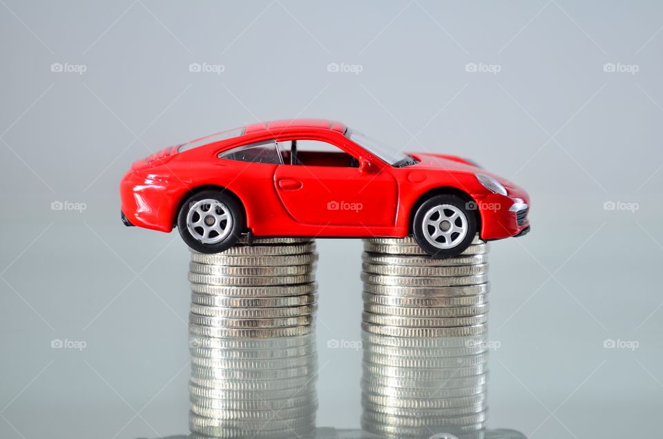 Car on coins