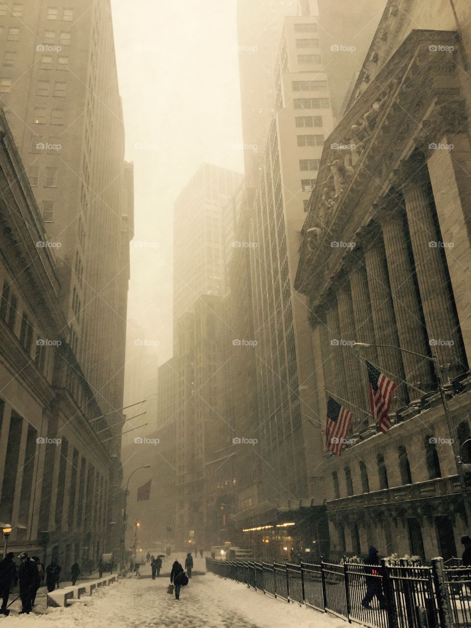 Snowy Wall Street day