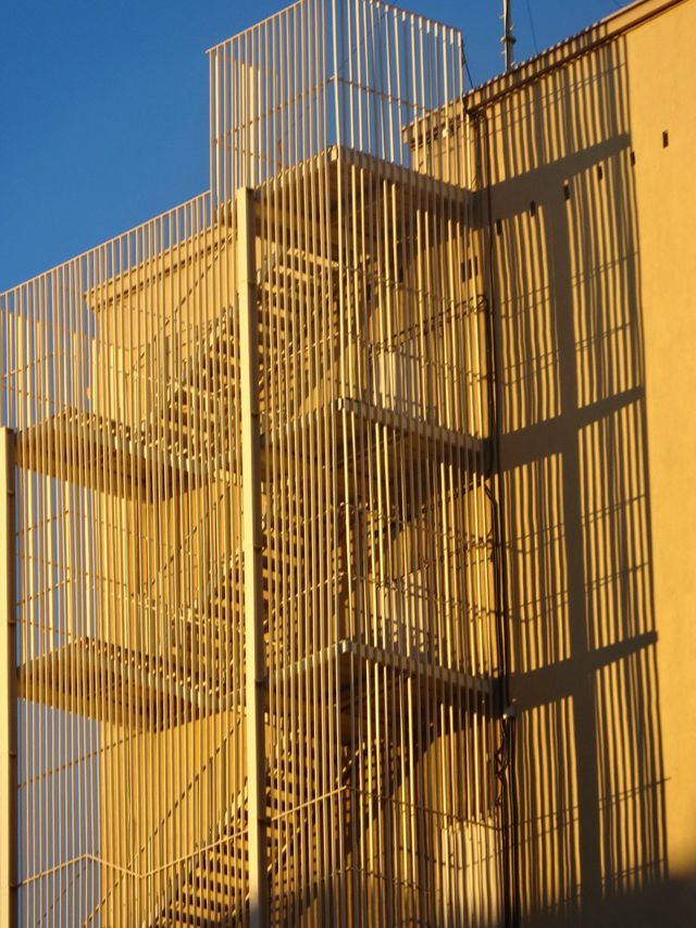 Yellow staircase in Madrid