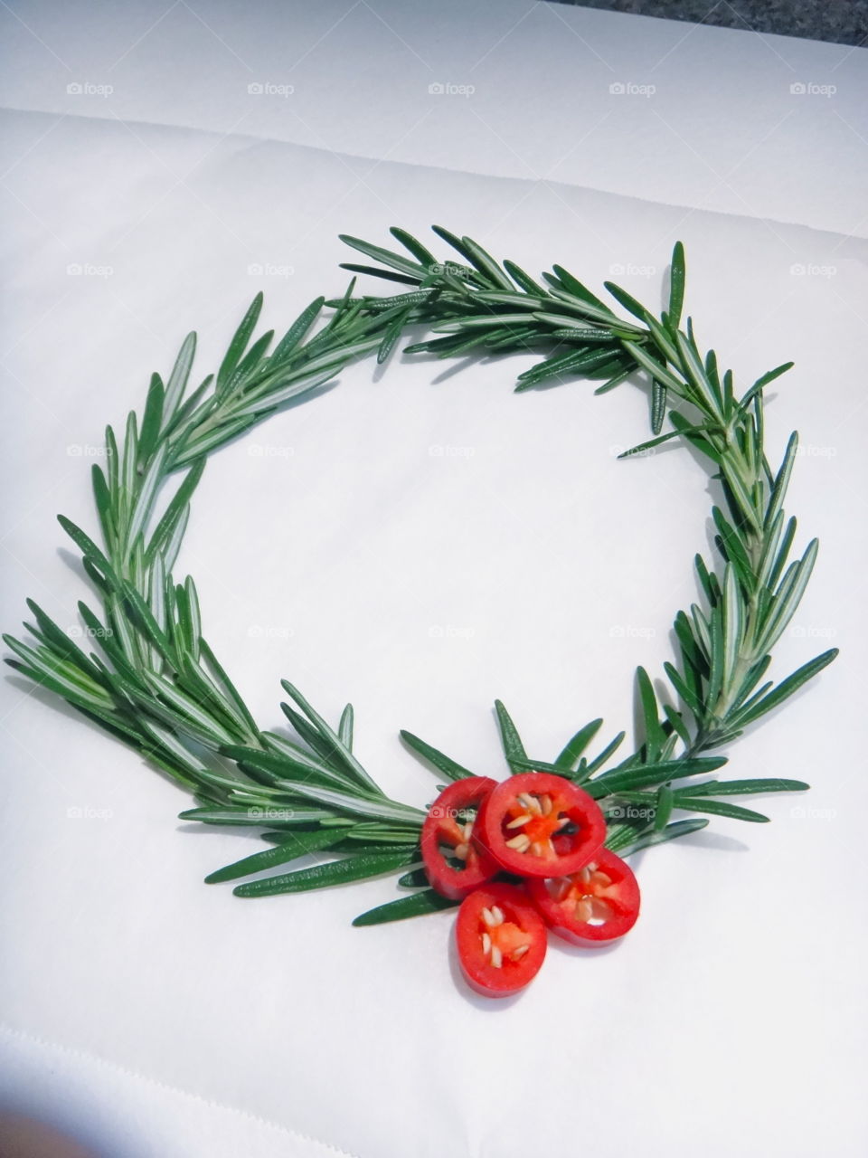 Directly above view of wreath