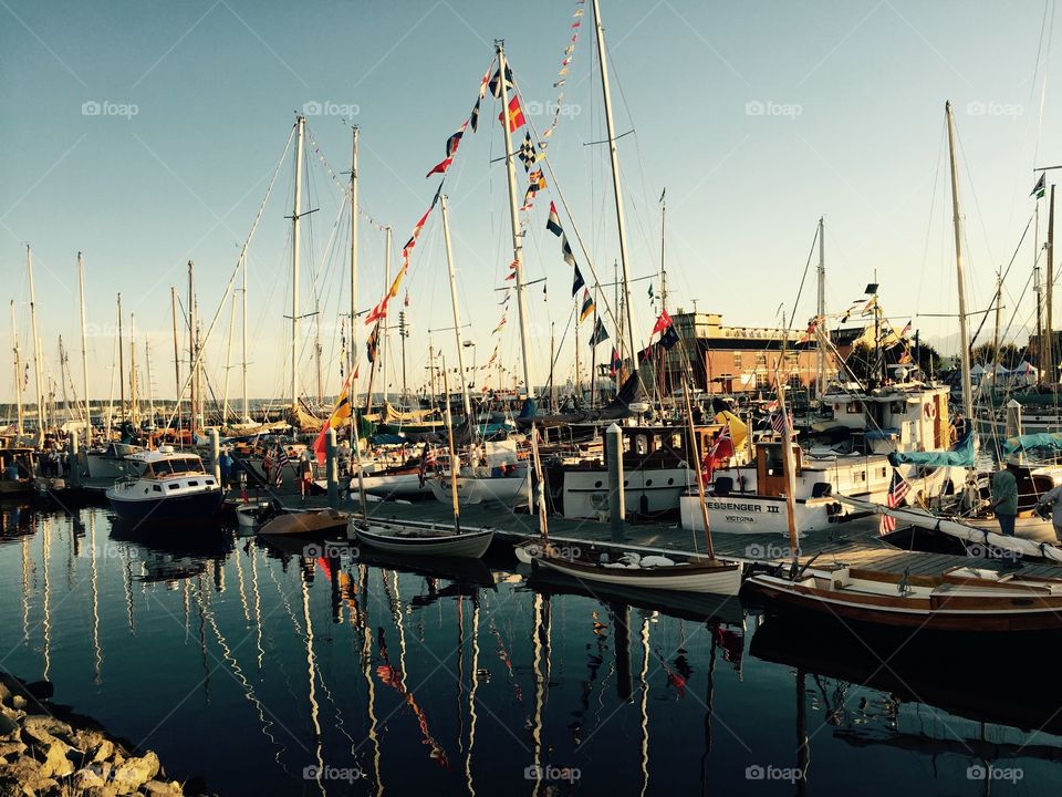Port Townsend Marina Washington State Olympic Peninsula - the Largest Wooden Boat Festival on the West Coast many Sail Boats And Cabin Cruisers