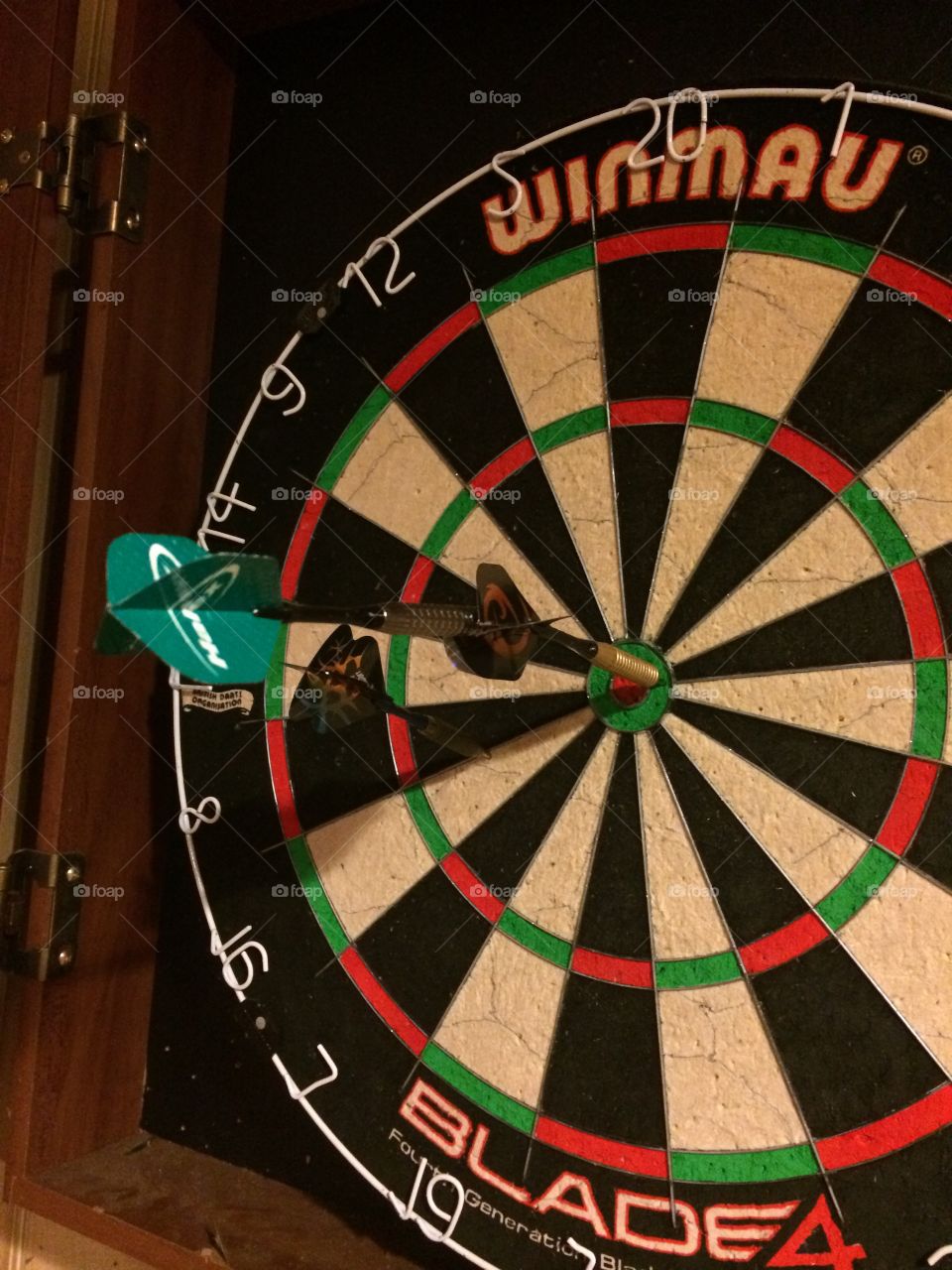 Robin Hood of Darts!. Stuck in back of dart already in the bullseye 