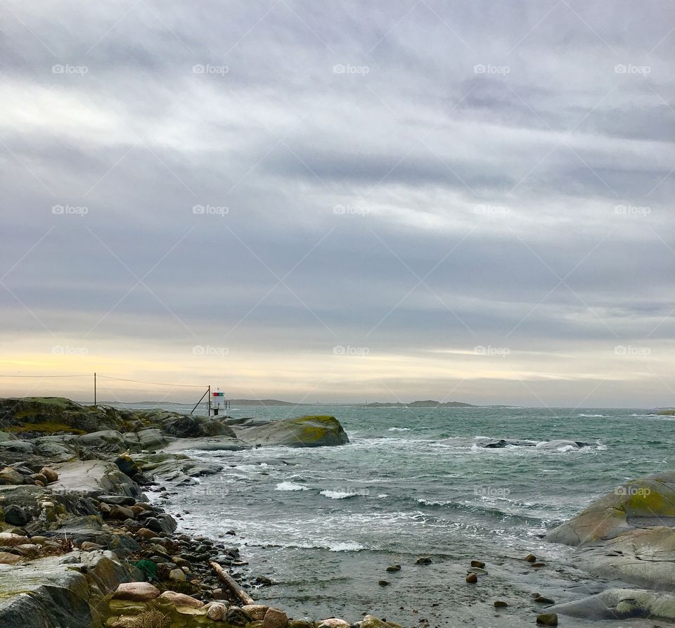 Stormy coastline
