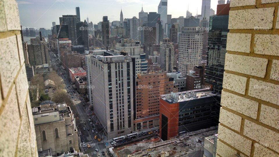 Manhattan. 36th floor, roof top. Upper East side Manhattan .