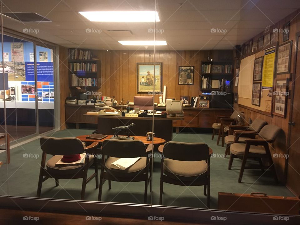Sam Walton’s office as it was when he died. Everything is the same except for the carpet.