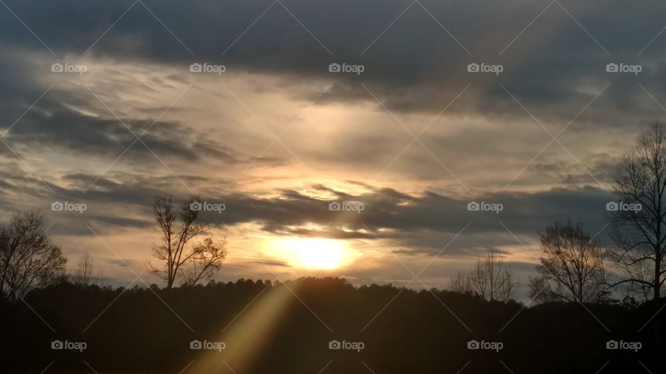 Sunset, Landscape, Dawn, Sky, No Person