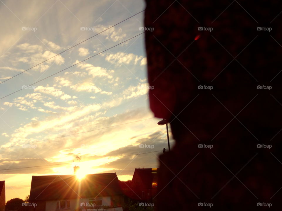 Golden hour behind wall