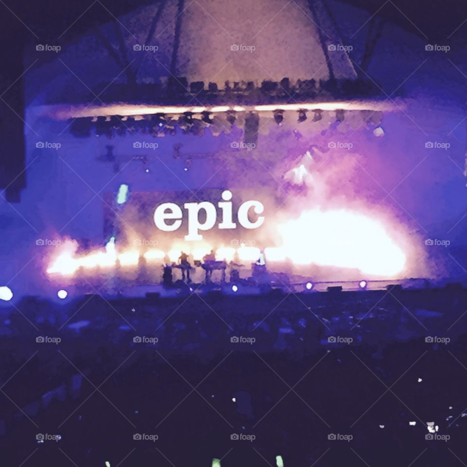 Epic Underworld. An epic moment during an UnderWorld concert  at the Hollywood Bowl