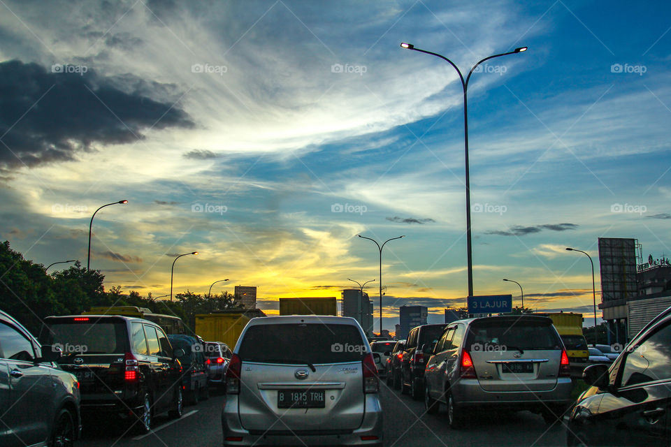 common traffic jam in jakarta indonesia