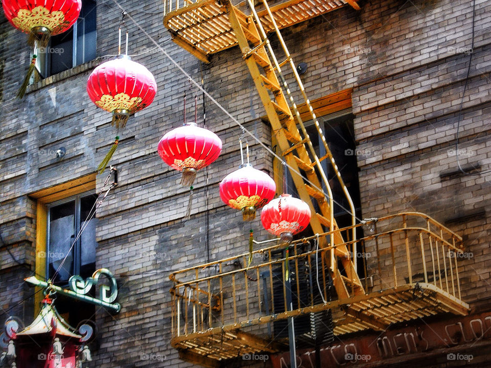 city fire ladder chinatown by cerealbox